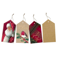 20pc Christmas/Santa Luxury Gift Tags/Labels with Coordinating Strings - Perfect Christmas Craft Gift