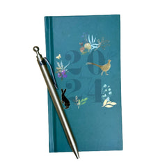 2024 Slim Week To View/WTV Luxury Woodland Print Diary With Pen Gift Set