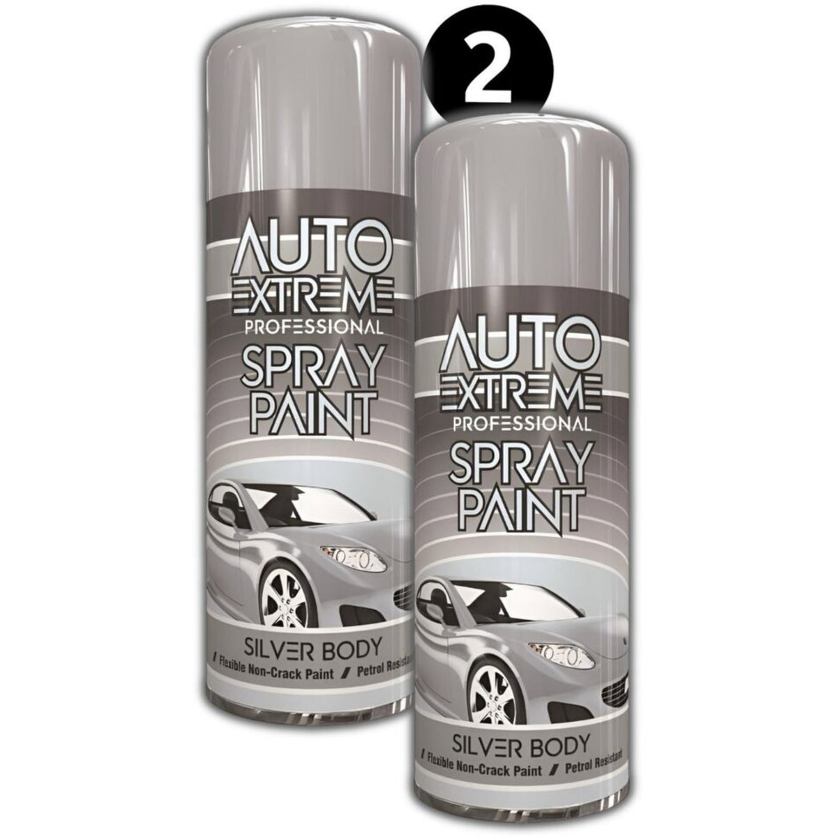 2 x 400ml Silver Alloy Wheel Spray Paint Aerosol Auto Car Lacquer Restore Metal