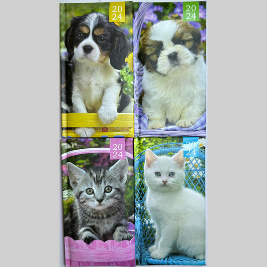 2024 Week to View/WTV Luxury Personalised Cute Pet/Kitten/Puppy Print Diary