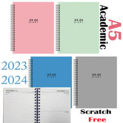 2023-24 A5 WTV Mid Year Academic Wiro Hardback Office School Home Diary