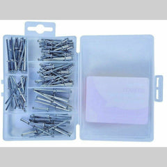 100PC Blind Rivets Set Assorted Hand Rivet Pop Aluminium Head Steel Shank 4 Sizes