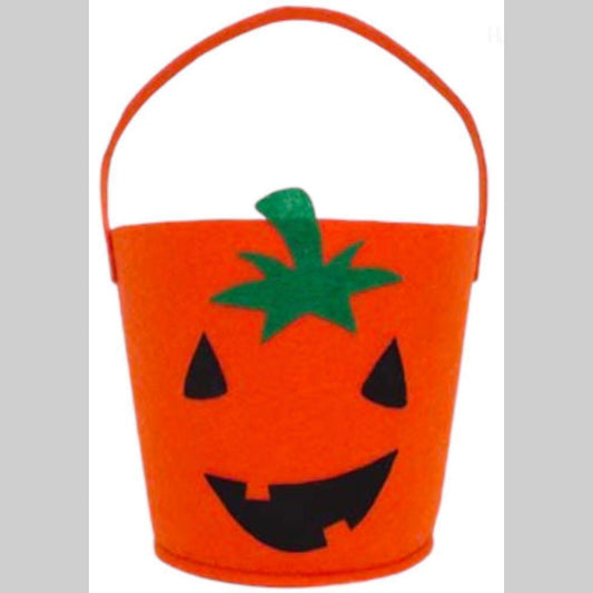 Halloween Pumpkin Trick or Treat Tote Bags - Soft Felt Candy Handbag (Set of 2)