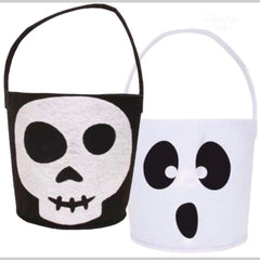 Halloween Pumpkin Trick or Treat Tote Bags - Soft Felt Candy Handbag (Set of 2)