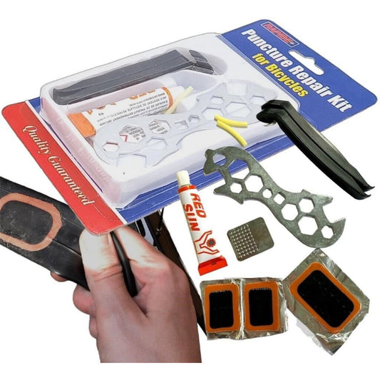 10pc Bicycle/Bike/Cycle Puncture Repair Portable Tool Kit Including Inner Tube Patch And Glue