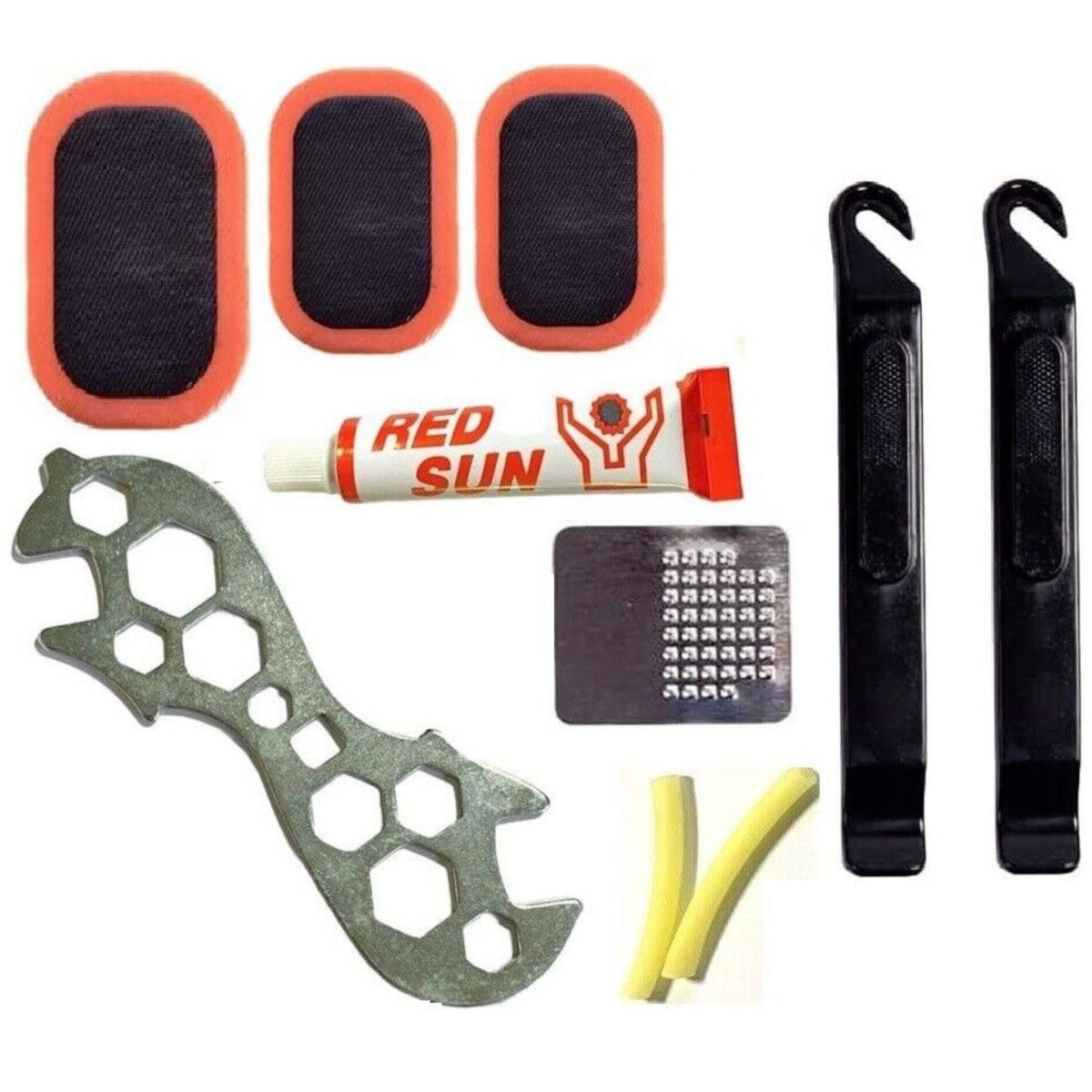 10pc Bicycle/Bike/Cycle Puncture Repair Portable Tool Kit Including Inner Tube Patch And Glue