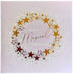 Pack of 10 Luxury Personalised Minted Christmas Cards - Festive Glitter/Sparkle/Shimmer with White Envelopes