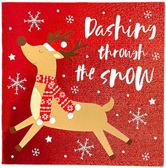 Pack of 10 Luxury Personalised Minted Christmas Cards - Festive Glitter/Sparkle/Shimmer with White Envelopes