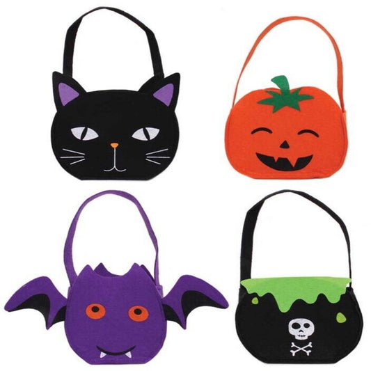 Single Halloween Felt Character Shaped Treat Bag Basket - Perfect for Trick or Treating