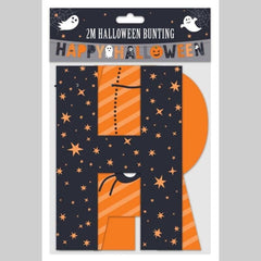 2m Happy Halloween Paper Bunting Decorations / Printable Pumpkin Banner for Kids' Spooky Party - Indoor & Outdoor