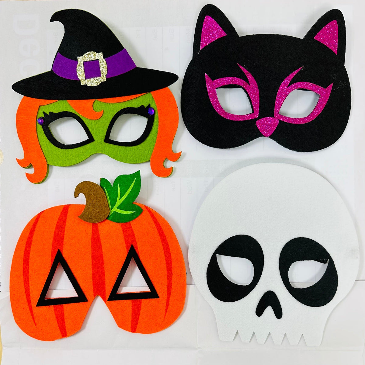 Harp Halloween Foam Character Masks - 4 Pack Cute Spooky Fancy Dress