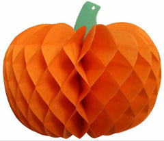 Halloween 3 Paper Honeycomb Hanging Pumpkin 3D Decorations - Spooky Fun Tissue Paper Scary Party Decor