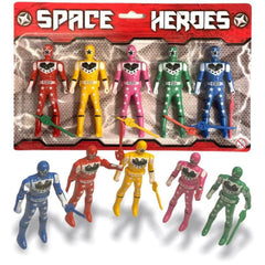 5 Pcs Kids Space Heroes Action Figures in Blister Pack - Party Bag Filler Kandytoys