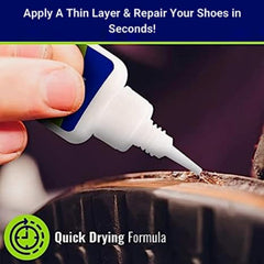 Permanent Shoe Repair Water-Resistant Clear Adhesive - Leather & Rubber Glue (30ml) for Trainers and Boots