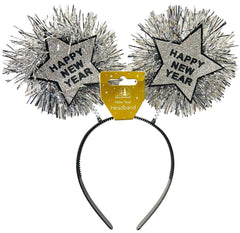 Shiny Tinsel Happy New Year Sequin Crown Hair Headband - Perfect Christmas and New Year Gift