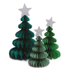 5 Piece Christmas Honeycomb Paper Tree, Santa & Snowman Tablescape Decorations - Perfect for Christmas Party Hanging Decor