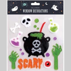 Halloween Character Gel Clings Window Stickers - Assorted Spooky Decorations