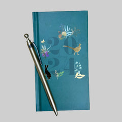 2024 Slim Week To View/WTV Luxury Woodland Print Diary With Pen Gift Set