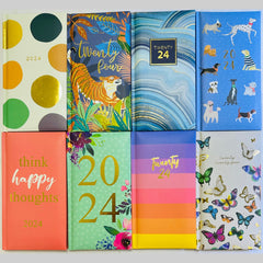 2024 A5 Week To View/WTV Personal Executive Colourful Cute Print Foil Effect Diary