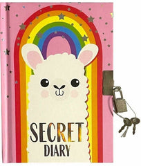 A6 Hardback Open Undated Diary with Padlock and Keys - Donut Secret Design