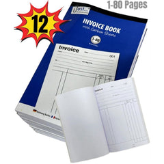 12 x A5 Invoice Duplicate Book With Carbon Sheet Full Size 1-80 Pages UK Seller